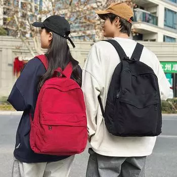 Унисекс рюкзак большой емкости для школьников, школьный рюкзак в стиле ретро для поездок на работу, для компьютера, путешествий чёрный