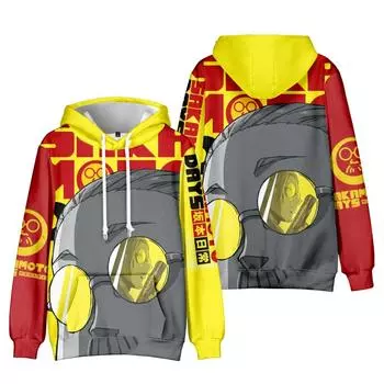 Унисекс SAKAMOTO DAYS аниме-толстовка с капюшоном в стиле тай-дай, толстовка с принтом в виде мультфильма, уличная одежда, толстовки для пар, для мужчин и женщин XS