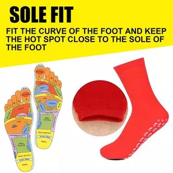 Унисекс самонагревающиеся медицинские носки турмалиновая терапия массажер для ног теплые носки чёрный