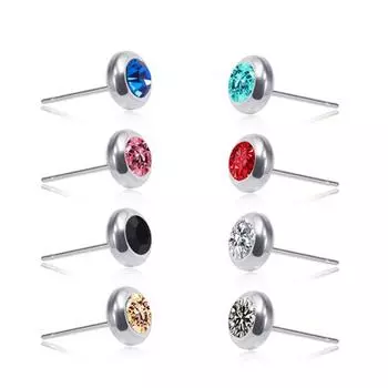 Унисекс, серьги-гвоздики из нержавеющей стали в стиле панк, готики, из нержавеющей стали серый