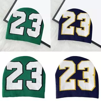 Унисекс шапка-череп универсальная шапка для активного отдыха с узором в виде буквы 23 шапка-пуловер унисекс шапка плетение шапки-череп чёрный