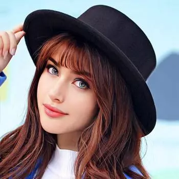 Унисекс-шляпа в британском стиле с плоским фетровым узором — шерстяная, универсальная, однотонная, для осени и зимы One Size чёрный