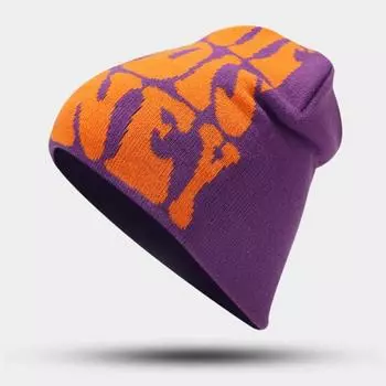 Унисекс-шляпа Yousheng в стиле хип-хоп с жаккардовым узором и буквенным узором, толстая теплая зимняя шапка, ветрозащитная эластичная уличная одежда, головной убор для походов, путешествий, шопинга белый