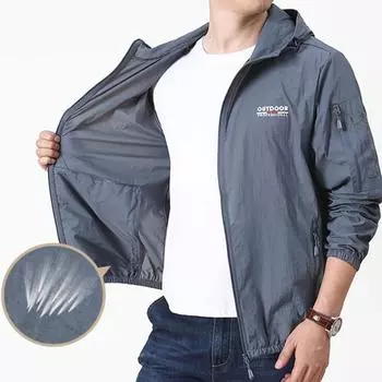 Унисекс солнцезащитная куртка с капюшоном, длинная тонкая быстросохнущая спортивная куртка с рукавами на открытом воздухе, однотонная солнцезащитная верхняя одежда с карманами 4XL темно-синий