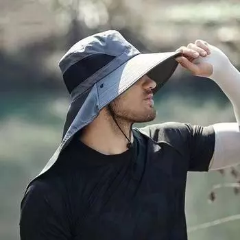 Унисекс солнцезащитная шляпа с лицевой передней крышкой Защита лица и шеи Полая сетка Ветрозащитный фиксированный ремешок Анти-УФ Складной солнцезащитный крем Дышащий Садоводство армия зеленый