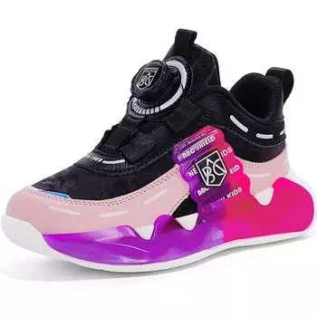 Унисекс спортивная обувь детская светящаяся спортивная обувь толстая подошва модная спортивная обувь для мальчиков вращающиеся кнопки спортивная обувь для девочек 28 белый