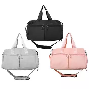 Унисекс сумка-мешок Weekender с отделением для обуви, повседневная сумка для ночевки, однотонная дорожная сумка для переноски, спортивная сумка для занятий йогой на открытом воздухе розовый