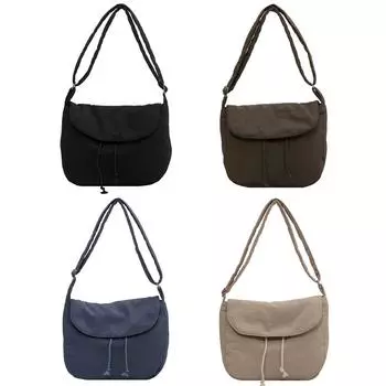 Унисекс сумка-мессенджер на молнии с завязками на шнурке повседневная стильная сумка-портфель для мужчин и женщин чёрный