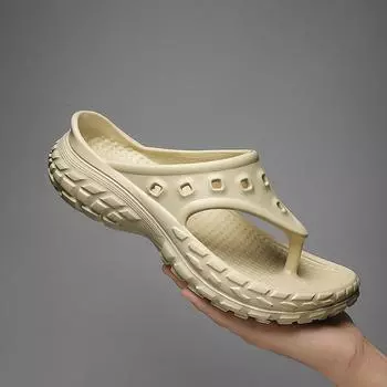 Unisex Summer Flip Flops Luxury Platform Casual Tongs Shoes For Men Women Boy 2024 Comfortable Beach Barefoot Outdoor Slippers 36-37 чёрный