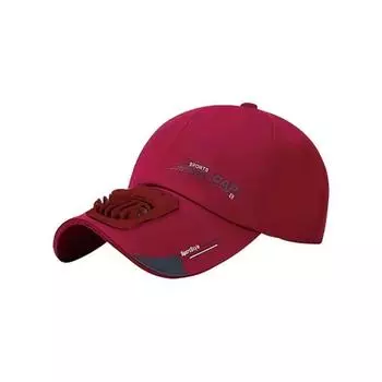 Unisex Summer USB Cooling Fan Baseball Golf Peaked Hat red All yards