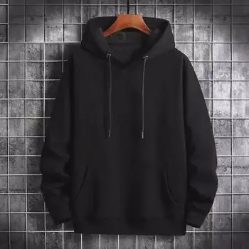 Унисекс светло-серая толстовка с капюшоном из бархата - универсальная, свободная, подходит для весны, осени и зимы M