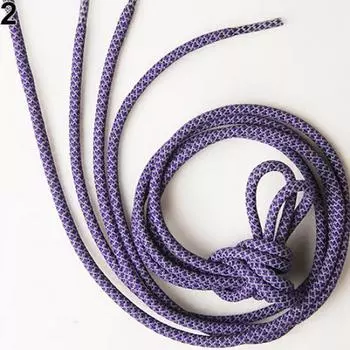 Унисекс Светоотражающие круглые веревочные шнурки для обуви Прочные спортивные шнурки для бега в подарок чёрный