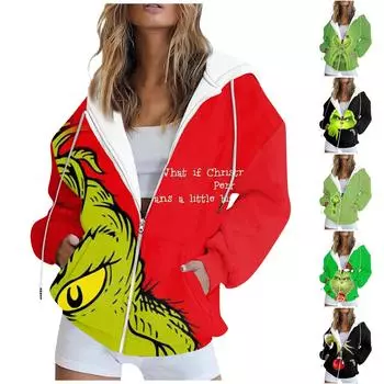 Унисекс свитер на молнии пальто с принтом модный свитер с капюшоном L чёрный