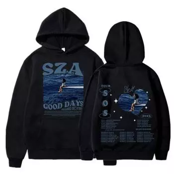 Унисекс SZA SOS Good Days принтованный капюшон Street Wear рубашка с капюшоном пуловер Harajuku Спортивная одежда Модные пары повседневный спорт S