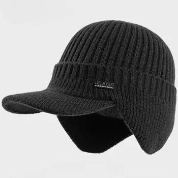 Унисекс теплые зимние шапки стильные мягкие шапки с меховой подкладкой с толстыми зимними вязаными шапками для мужчин и женщин 1 pc красный