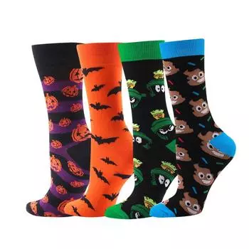 Унисекс термоноски средней длины с принтом Хэллоуина синий