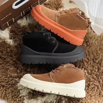 Унисекс толстая подошва плюс бархат теплые полуботинки Martin Snow Boots 3338 39-Male