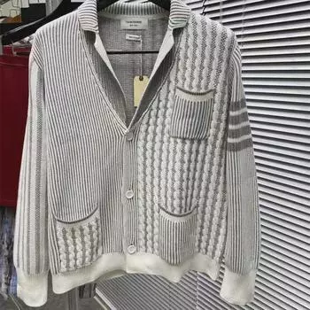 Унисекс Толстая шерстяная вязка с V-образным вырезом Small