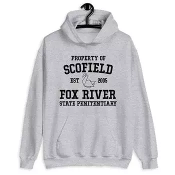 Унисекс-толстовка с капюшоном «Побег из тюрьмы» S серый