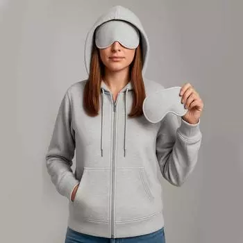 Унисекс Толстовка с капюшоном Повседневная С длинным рукавом Однотонная На молнии Свободная Куртка XL