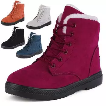 Унисекс толстые плюшевые зимние теплые ботинки для женщин и мужчин нескользящие ботильоны зимние ботинки женские на плоской подошве теплая хлопковая подкладка обувь 35