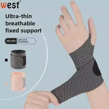 «Унисекс тонкий ремешок для поддержки запястья для спорта, йоги, волейбола - летняя защита суставов» Single, black