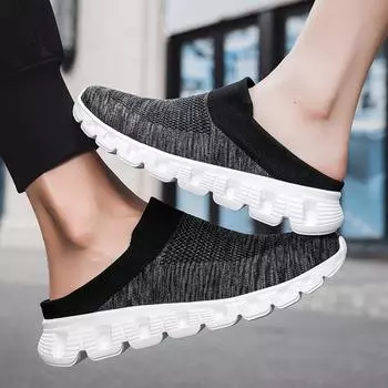 Унисекс, трансграничная внешняя торговля, весна и осень, большие размеры, летающие тканые носки, обувь, полутапочки с педалью 36-46 36