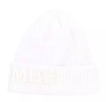 Унисекс трикотажная шапка бренда Golf hat FR [Master Bunny] (вязка в рубчик, логотип) / / 758-5187001 030_Белый