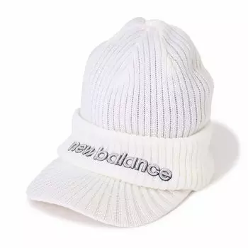 Унисекс трикотажная шапка с козырьком Golf защита от холода FR [New Balance] (изнаночная сторона флис) / / 012-3287011 030_Белый