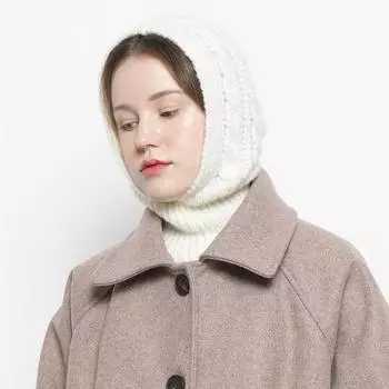 Унисекс Twister Knit Baraclava цвета слоновой кости, A5222148-7000014490