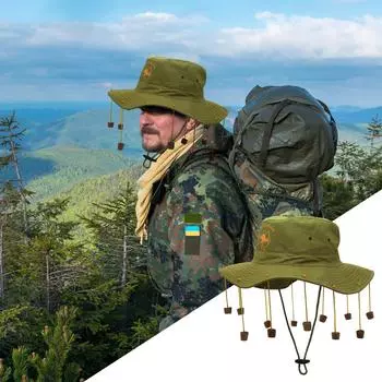 Унисекс уличная рыбацкая шляпа на шнурке, летняя для вечеринок, солнцезащитный козырек от солнца, широкая кепка, солнцезащитная шляпа с пробкой
