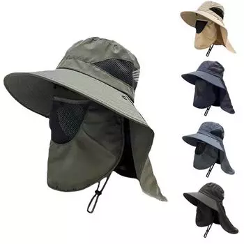 Унисекс уличная солнцезащитная шляпа с защитой от ультрафиолета, рыбацкая шапка, дышащая туристическая шапка с широкими полями темно-серого