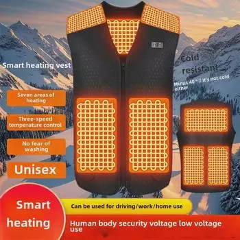 Унисекс Умный электрический жилет с подогревом для зимы - перезаряжаемая одежда с подогревом для мужчин и женщин M (40-48kg)