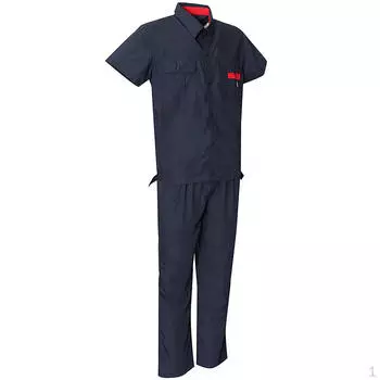 Унисекс, униформа с короткими рукавами, рабочая одежда, куртка на пуговицах и длинный брючный костюм S