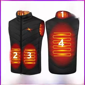 Унисекс USB-зарядка согревающий жилет - хлопковое пальто с четырьмя зонами контроля температуры для всех возрастов 2XL
