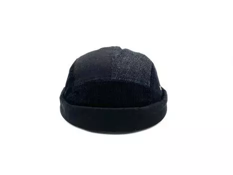 Унисекс Вельветовая Бескозырка с Цветными Блоками - Весна/Осень Шляпа Blackmelon M (56-58 cm) чёрный