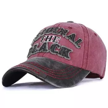 Унисекс Винтажная бейсболка Хлопковые шляпы для мужчин женщин Черная вышивка букв Кепка для занятий спортом на открытом воздухе Дропшиппинг