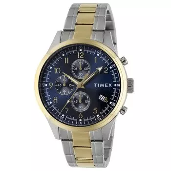 Unisex Watch Timex Dress TW2Y01500 Quartz 50M Waterproof Mineral Glass Navy Dial Stainless Steel [TIMEX] [Item] тёмно-синий
