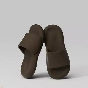 Унисекс, весенние, большие размеры, однотонные домашние тапочки, мужские, повседневные, мягкие, с плоской подошвой, женские, летние, нескользящие, домашние тапочки для пар, 36-45 36-37 шоколадный