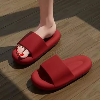 Унисекс, весенние, большие размеры, однотонные, летние, мужские, повседневные, мягкие, с плоской подошвой, банные тапочки, женские, нескользящие, домашние тапочки для пар, 36-45 36-37 красный