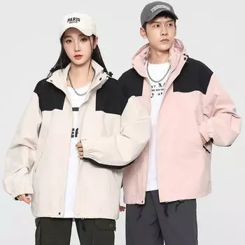 Унисекс-ветрозащитная и водонепроницаемая флисовая куртка 3-в-1 для занятий альпинизмом на открытом воздухе. Single punch, 2XL