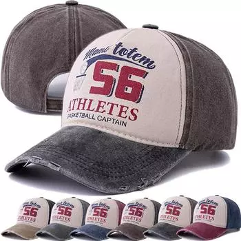 Унисекс винтажная бейсболка из мытого хлопка BASKETBALL CAPTAIN 56 букв вышитая мужская и женская спортивная кепка для отдыха на открытом воздухе 56cm-60cm чёрный/хаки