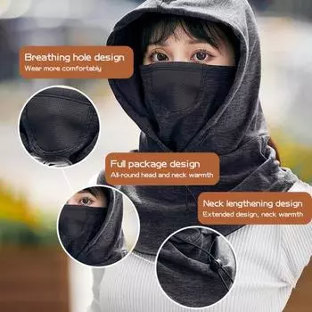 Unisex Winter Balaclava Hat Thick Warm Windproof Cycling Good Breathability Face чёрный