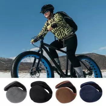 Unisex Winter Earmuffs Thick Plush Ear Protection Windproof Anti-slip Commuting Outdoor Skiing Decorative чёрный