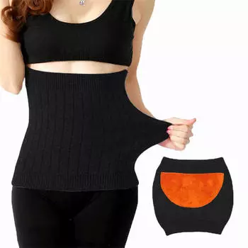 Унисекс Witner Warm Soft Velvet Waist Warmer Эластичный пояс-биндер Поясная поддержка Защитный пояс Add Velvet чёрный