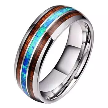 Унисекс влюбленные пары ювелирные изделия подарок винтажный узор ракушки деревянная щепа кольцо группа US 10 серебряный