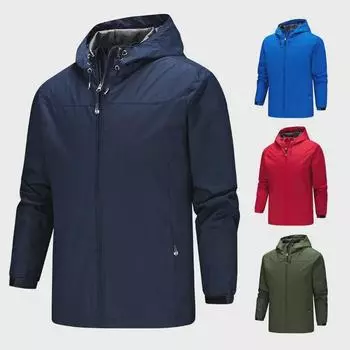 Унисекс водонепроницаемая куртка с капюшоном для активного отдыха с логотипом L