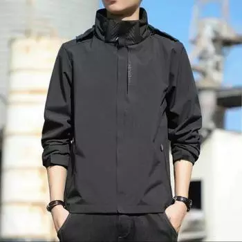 Унисекс водонепроницаемая ветровка: Легкая куртка с капюшоном для активного отдыха на весну/осень. 5XL
