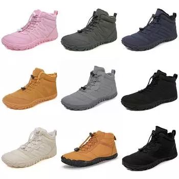 Унисекс водонепроницаемые нескользящие высокие зимние хлопковые сапоги для снега 36