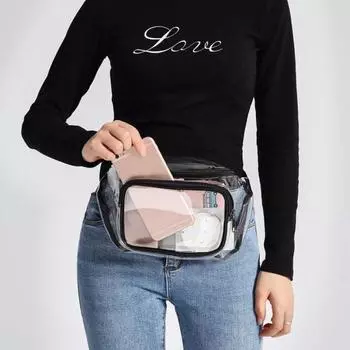 Унисекс водонепроницаемый прозрачный ремень на молнии поясная сумка нагрудная сумка спортивная поясная сумка